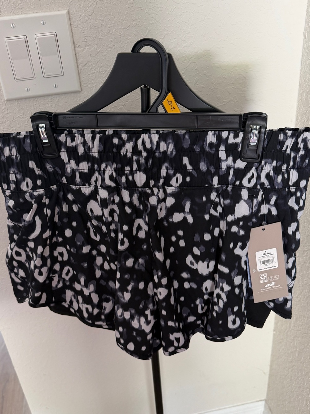 Avia Women’s Black & White Printed Athletic Shorts